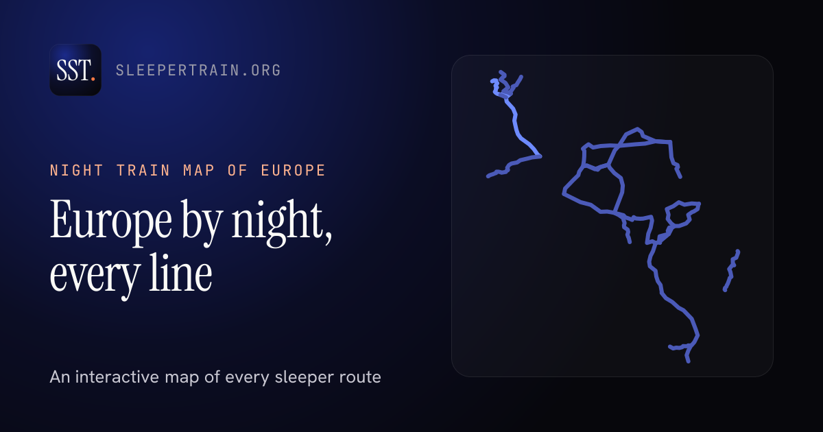 Night train map of Europe 2026: every sleeper route